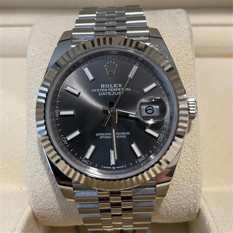 vintage rolex datejust grey dial|rolex datejust 41mm grey dial.